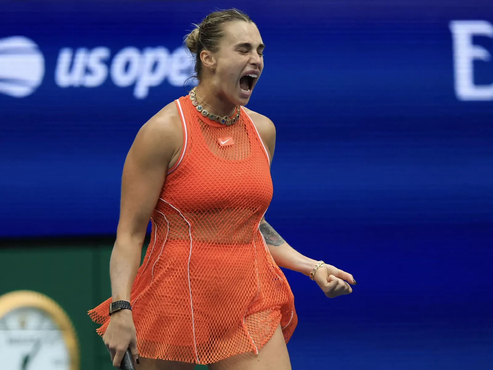 Aryna Sabalenka in haar partij tegen Jelena Rybakina